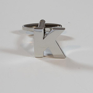 Gemelli Cufflink Letter K 100% Ottone